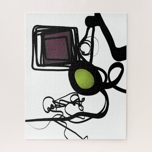 Philydionからの挨拶:抽象芸術白黒 ジグソーパズル (縦)