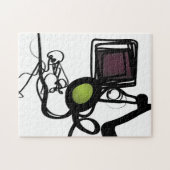 Philydionからの挨拶：抽象芸術白黒 ジグソーパズル (横)