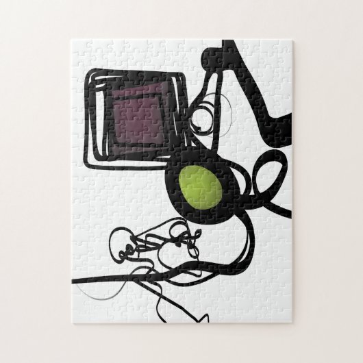 Philydionからの挨拶：抽象芸術白黒 ジグソーパズル (縦)