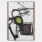 Philydionからの挨拶：抽象芸術白黒 スローブランケット (正面縦)