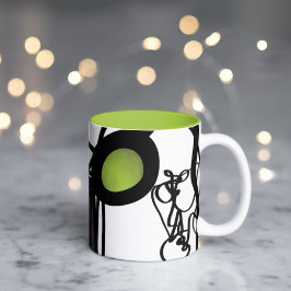 Philydionからの挨拶：抽象芸術白黒 ツートーンマグカップ