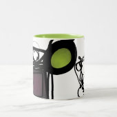 Philydionからの挨拶：抽象芸術白黒 ツートーンマグカップ (中央)