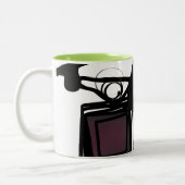 Philydionからの挨拶：抽象芸術白黒 ツートーンマグカップ (左)