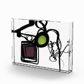 Philydionからの挨拶：抽象芸術白黒 フォトブロック (右)