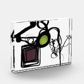 Philydionからの挨拶：抽象芸術白黒 フォトブロック (左)