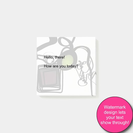 Philydionからの挨拶:抽象芸術白黒 ポストイット