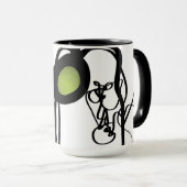 Philydionからの挨拶：抽象芸術白黒 マグカップ (正面右)