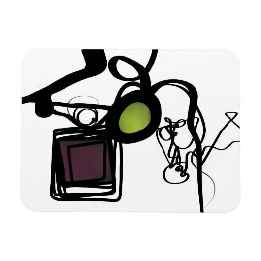 Philydionからの挨拶：抽象芸術白黒 マグネット (横)