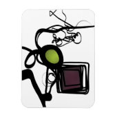 Philydionからの挨拶：抽象芸術白黒 マグネット (縦)