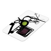 Philydionからの挨拶：抽象芸術白黒 マグネット (左側)