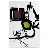 Philydionからの挨拶：抽象芸術白黒 ミディアムペーパーバッグ (裏面)