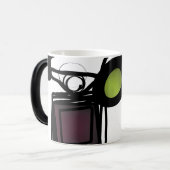 Philydionからの挨拶：抽象芸術白黒 モーフィングマグカップ (正面左)