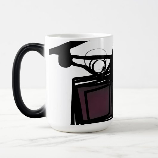 Philydionからの挨拶：抽象芸術白黒 モーフィングマグカップ (左)