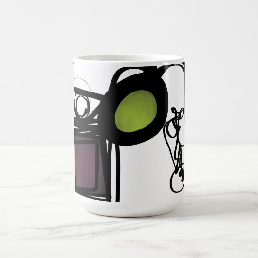 Philydionからの挨拶：抽象芸術白黒 モーフィングマグカップ (中央)