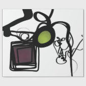 Philydionからの挨拶：抽象芸術白黒 ラッピングペーパー (フラット)