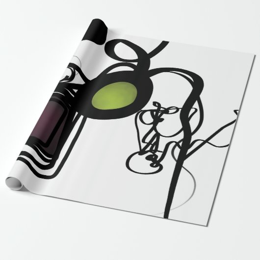 Philydionからの挨拶：抽象芸術白黒 ラッピングペーパー (アンロールド)