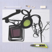 Philydionからの挨拶：抽象芸術白黒 薄葉紙 (クラフト)