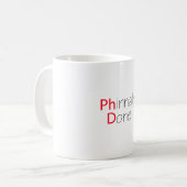 Phinally Done おもしろい Phd卒業 コーヒーマグカップ (正面左)