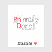 Phinally Done おもしろい Phd卒業 シール (シート)