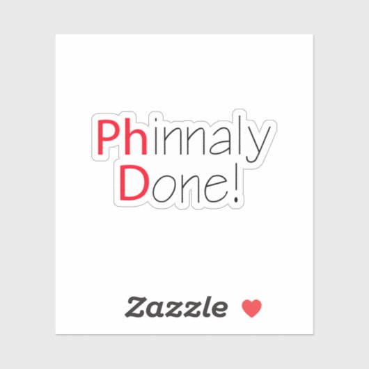 Phinally Done おもしろい Phd卒業 シール (シート)