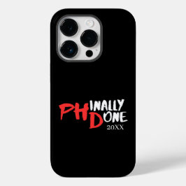Phinally done – ブラックPHD卒業引用文デザイン Case-Mate iPhone 14 Proケース
