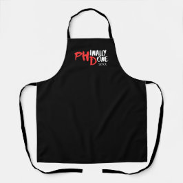 Phinally done - Black PHD Graduation Quote Design エプロン