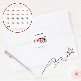 Phinally done - Funny PHD Graduation Quote Design スクエアシール