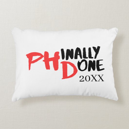 phinally done - PHDおもしろい卒業引用文デザイン アクセントクッション (正面)
