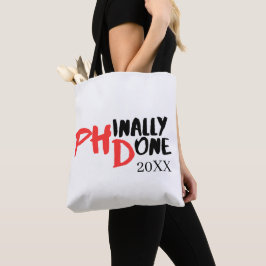 phinally done - PHDおもしろい卒業引用文デザイン トートバッグ