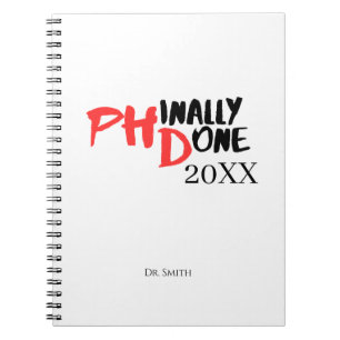 phinally done - PHDおもしろい卒業引用文デザイン ノートブック