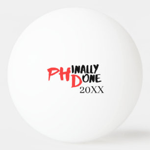 phinally done - PHDおもしろい卒業引用文デザイン 卓球ボール