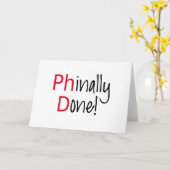 Phinally Done, PhD卒業生,卒業ギフト カード (黄色い花)