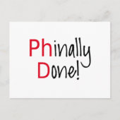 Phinally Done, PhD卒業生，卒業ギフト 案内ポストカード (正面)
