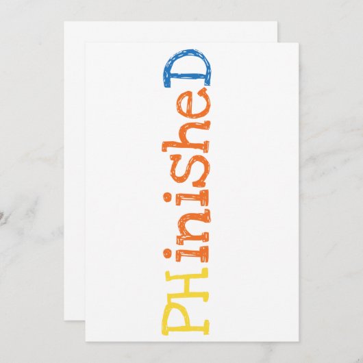 PHinisheD PHD博士の学位の博士論文科学 案内状 (正面/裏面)