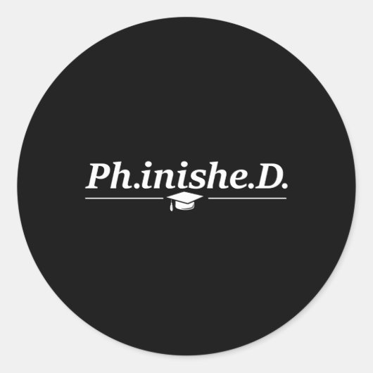 Phinished Phd学生の卒業 ラウンドシール (正面)