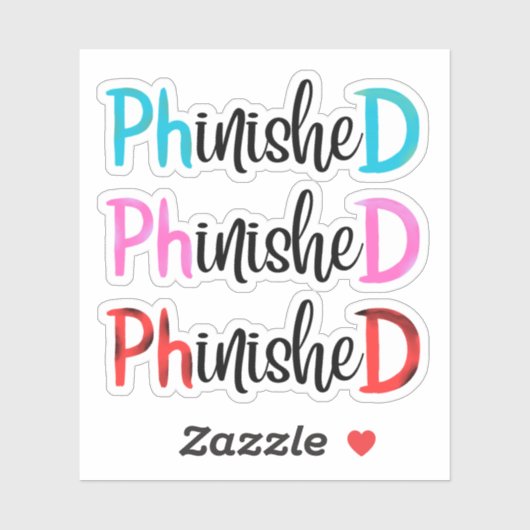 Phinished, PHD graduate シール (シート)