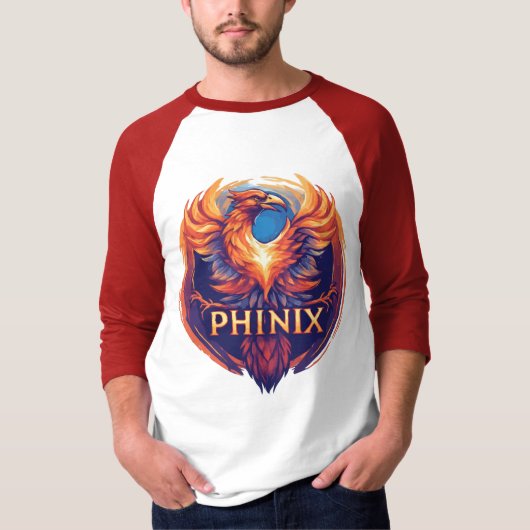 Phinix Phoenixエレガントロゴ – 再生と成長 Tシャツ (正面)