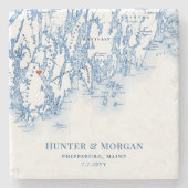 Phippsburgメイン州の目的地の結婚式のお願い ストーンコースター (正面)