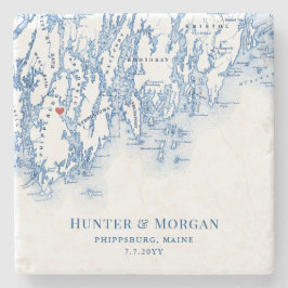 Phippsburgメイン州の目的地の結婚式のお願い ストーンコースター