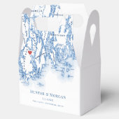 Phipsburg Maine目的地ウェディングマップエレガント フェイバーボックス (オープン)