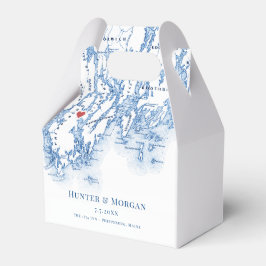 Phipsburg Maine目的地ウェディングマップエレガント フェイバーボックス