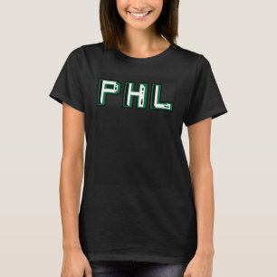 PHLフィラデルフィア略語文字ピクセルブロック Tシャツ