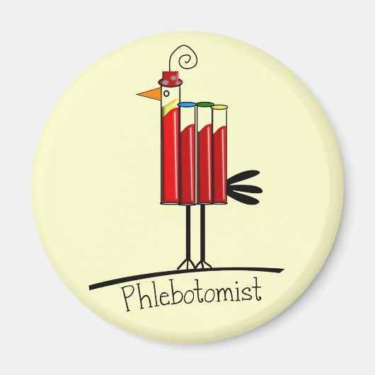 Phlebotomiss "Blood Tube Bird"ギフト マグネット (正面)