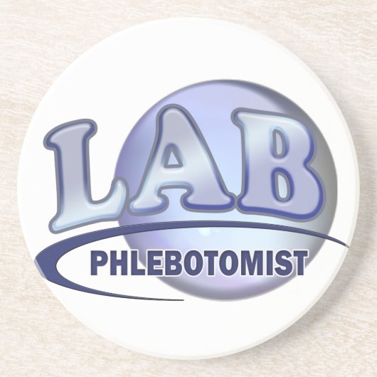 PHLEBOTOMISTおもしろいブルーロゴ コースター (正面)