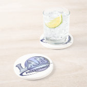 PHLEBOTOMISTおもしろいブルーロゴ コースター (側面)