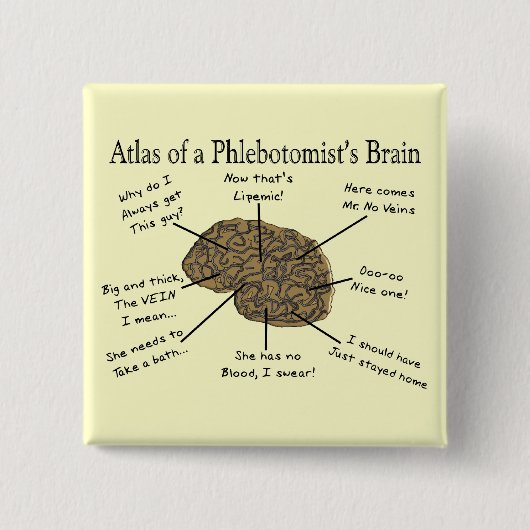Phlebotomistの頭脳の地図書 缶バッジ (正面)