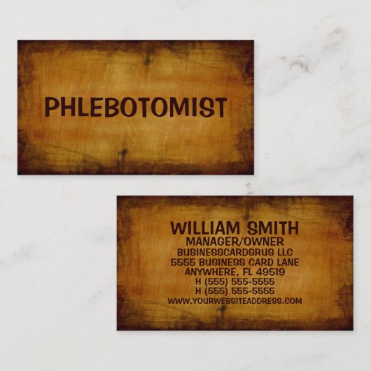 Phlebotomistアンティーク名刺 名刺 (正面/裏面)