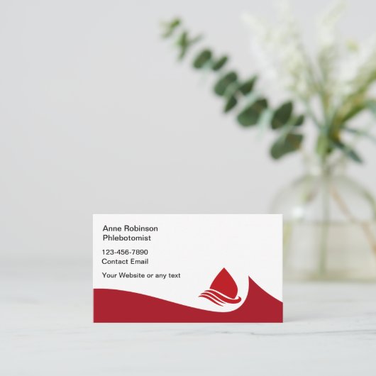 Phlebotomistテーマ血液描画医療 名刺 (スタンド正面)