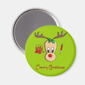 Phlebotomistトナカイのクリスマスプレゼント マグネット (正面/裏面)