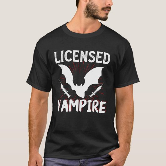 PhlebotomistライセンスVampire Phlebotomy Tech Tech Tシャツ (正面)